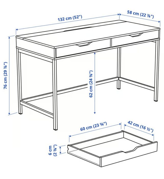 Birou Alex Ikea gri varianta mare stare foarte buna