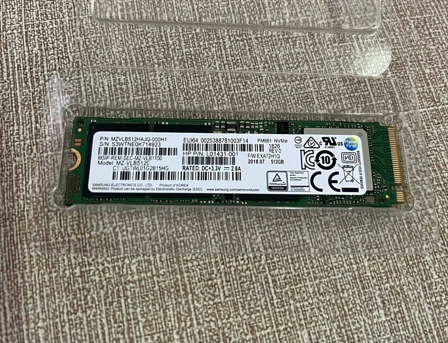 Samsung PM981 512GB SSD 2280 NVMe