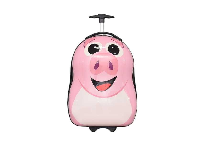 Детски куфар Mercado Trade, Поликарбон 31799, Розов с прасенце