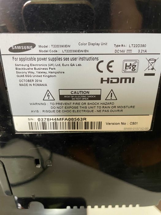 Samsung LT22D390EW – 22" Full HD TV/Monitor