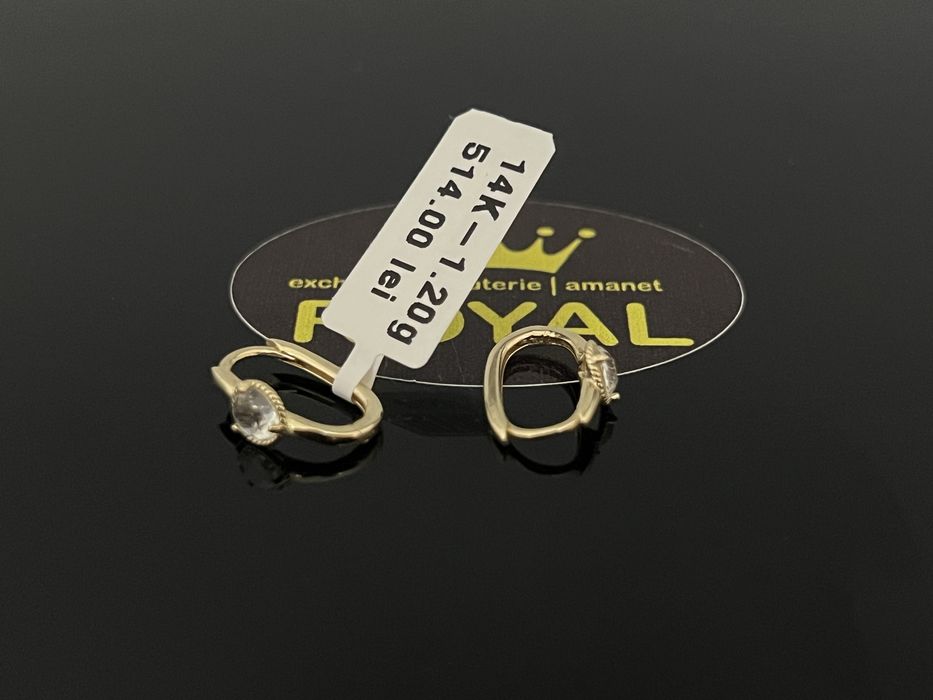 Bijuteria Royal CB: Cercei copii dama aur 14k 1,20gr
