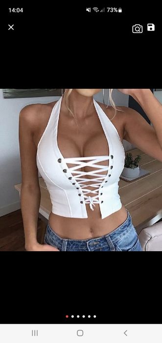 Top maiou latex cu snur