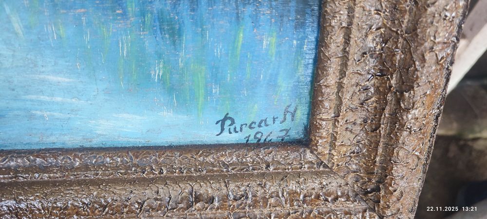 Tablou vechi pictat pe placaj