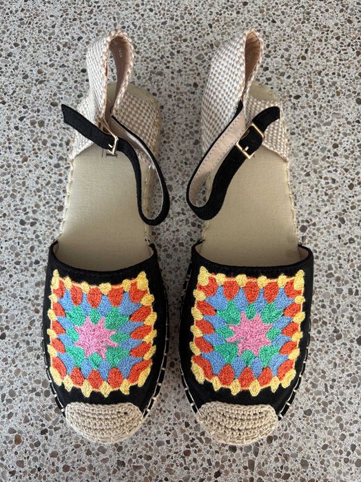 Espadrile dama etno negre