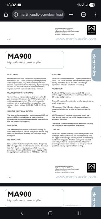 Amplificator Martin Audio MA900 by Lab Gruppen