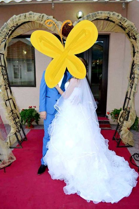 Rochie de mireasa princess cu trena, talia S / M