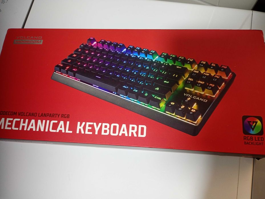 Tastatură mecanică gaming Modecom Volcano Lanparty RGB, TKL 87-key, wired, switch-uri Outemu Brown