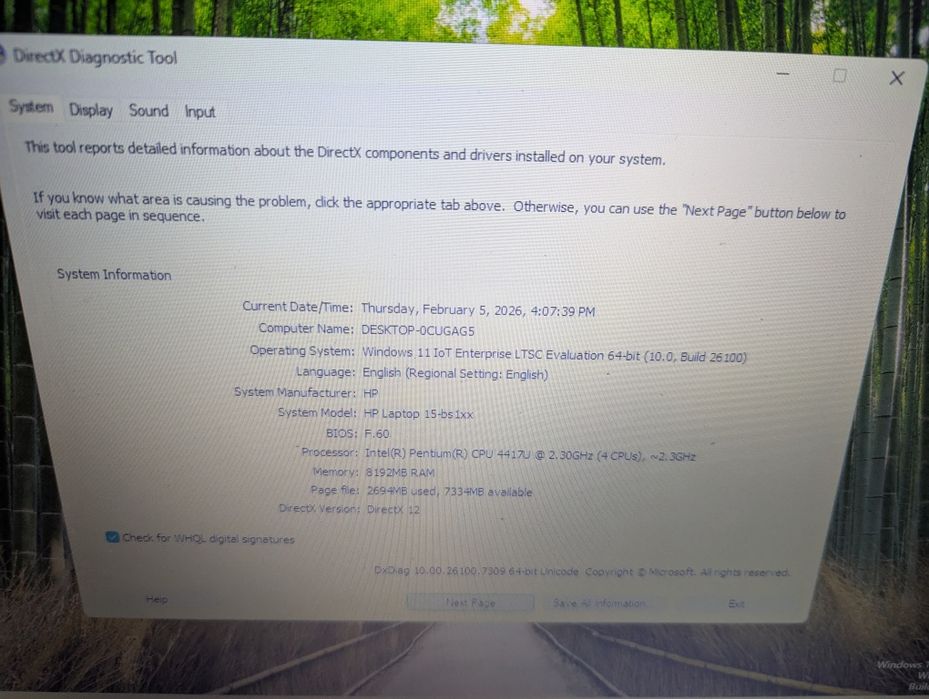 HP 15-bs1xx, Intel 4417u