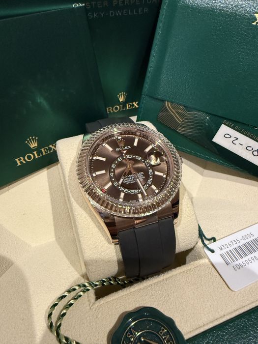 Rolex Sky Dweller Rose Gold Chocolate Dial  42mm  fullset