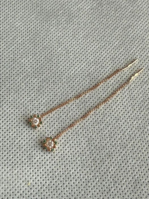 Серьги золотые сердечки и серьги продергушки