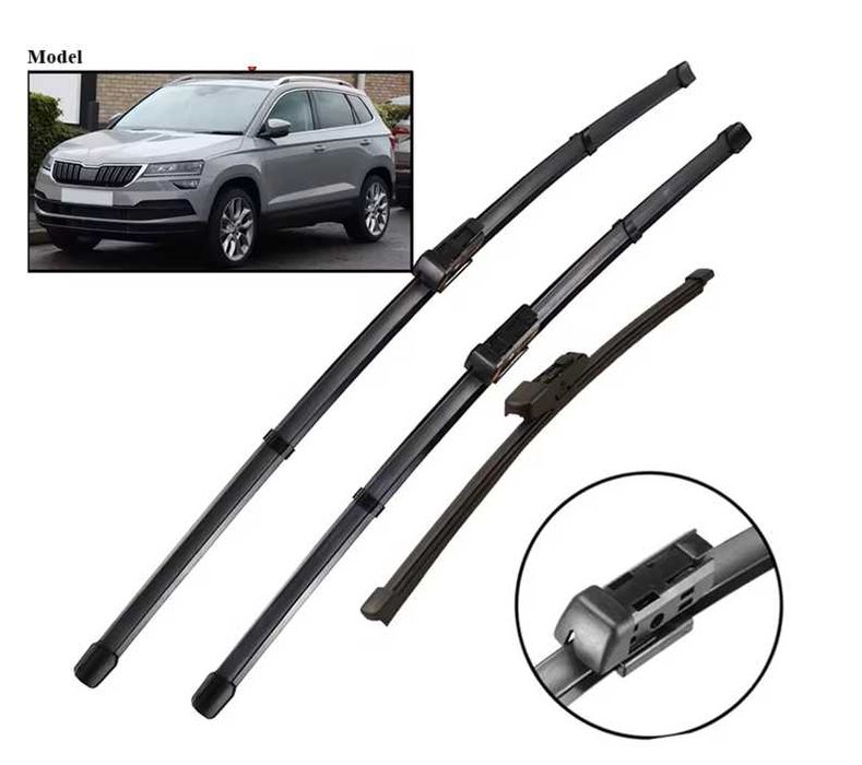Set de 3 stergatoare Skoda Karoq 2017–2023 compatibile, 26" 18" 13"