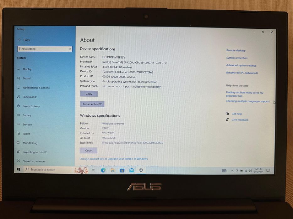 Vand laptop AsusPro PU401L