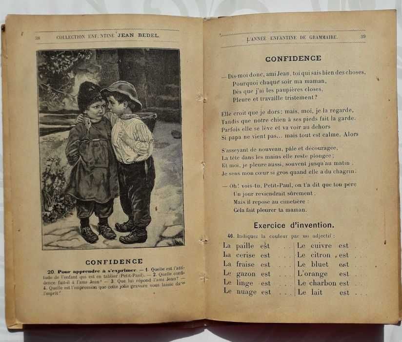Manuale școlare vechi în limba franceză