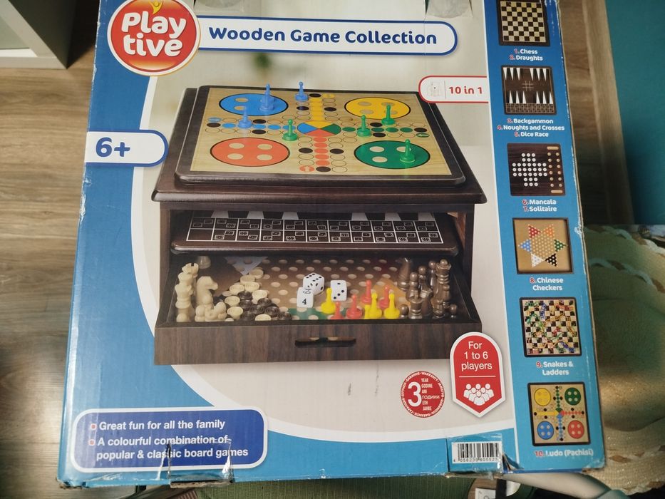 Дървена комбинирана игра 10 в 1 нова