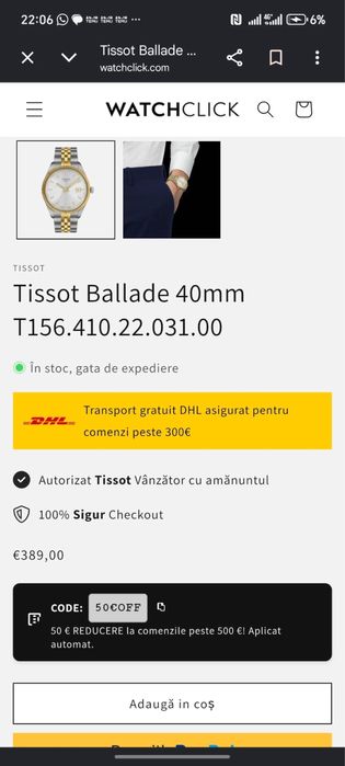 Tissot Ballade 40mm quartz