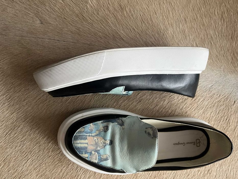 Pantofi designer Bianca Georgescu, masura 37, din piele imprimata