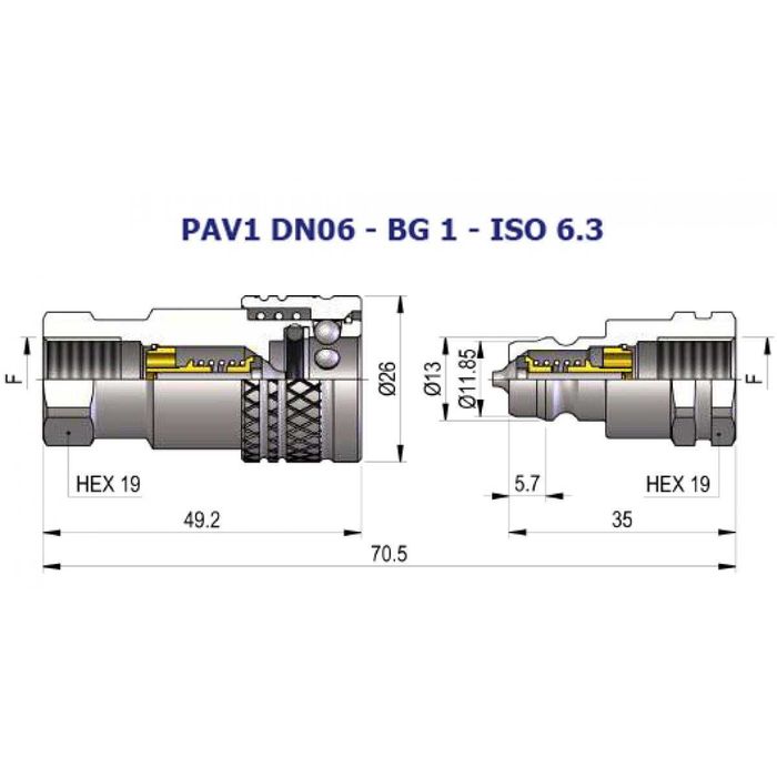 Хидравлична бърза връзка серия PAV1
