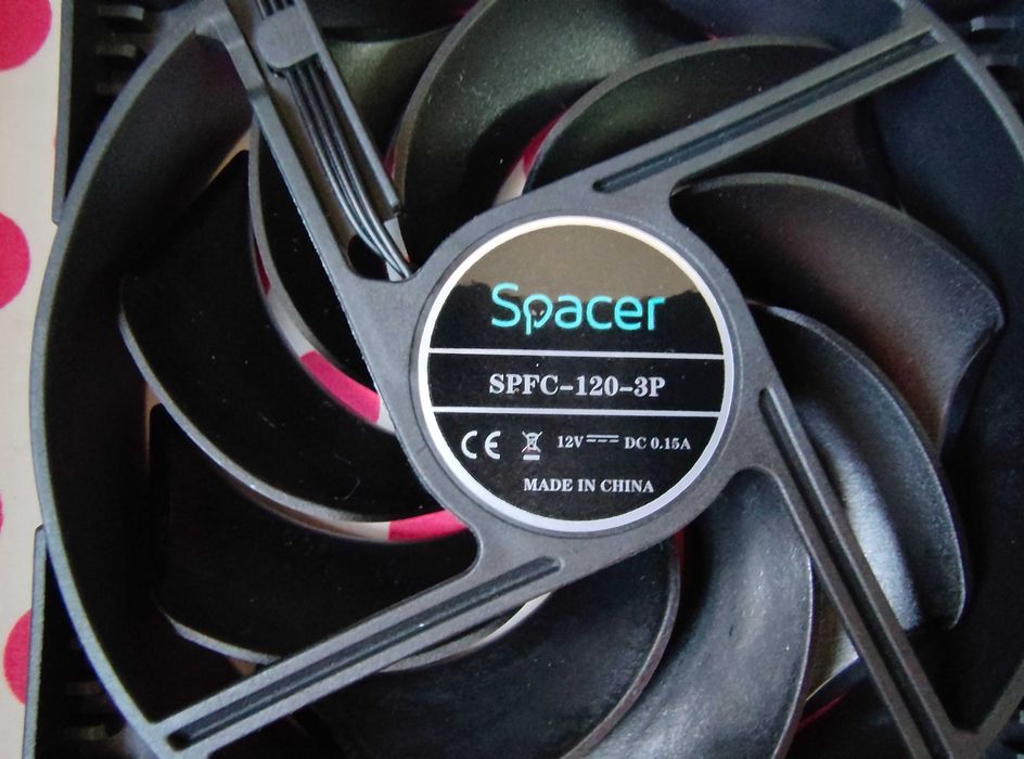 3 x Cooler Ventilator Spacer SPFC-120-3P Black 120 mm