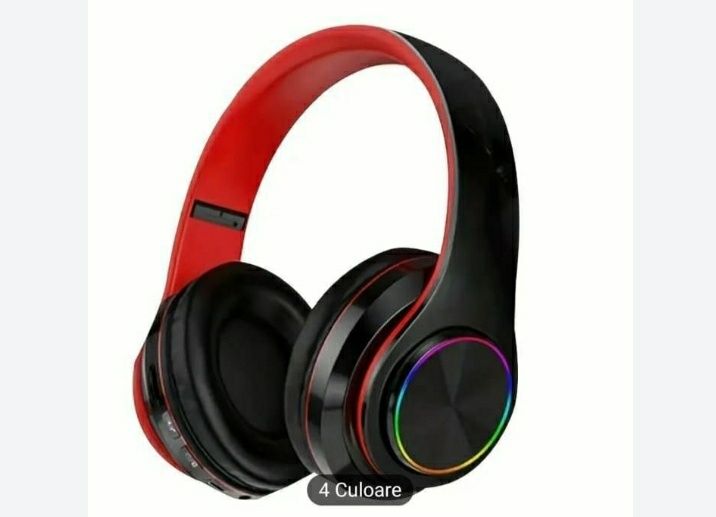 Casti wireless,lumini led,nou