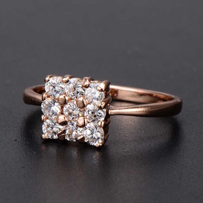 GPR65,inel placat aur 14k, ideal logodna, zirconii albe