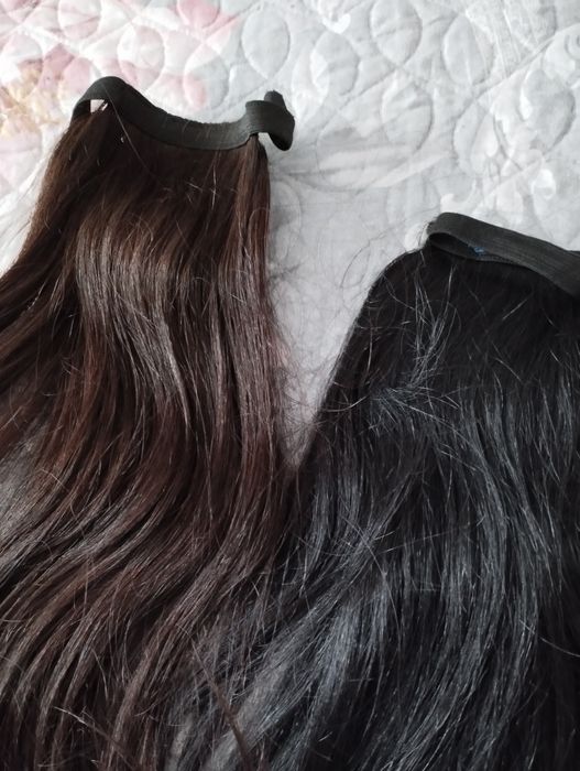 Волосы черного и каштанового , натуральные