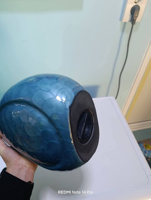 Красиво ръчно изработена висококачествена синя урна