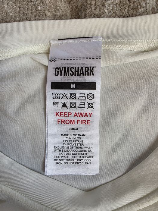 Bluză sport Gymshark damă, mânecă lungă, mărimea [M], albă / crem