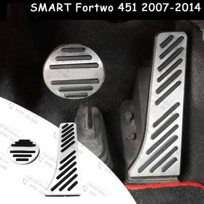 Ornamente pedale inox pentru Smart Fortwo 451