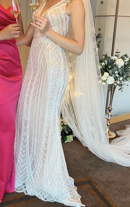 Rochie mireasa sirena cu paiete Christina Andrei