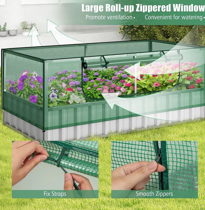 външна оранжерия Правоъгълна кутия за сеялки Комплект градинско повдиг