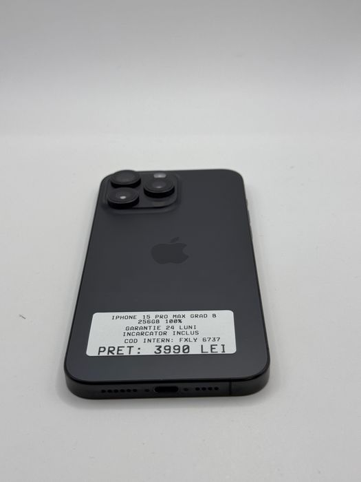 Iphone 15 Pro Max 256GB 100% Grad B Garantie 24 luni - zonemag.ro