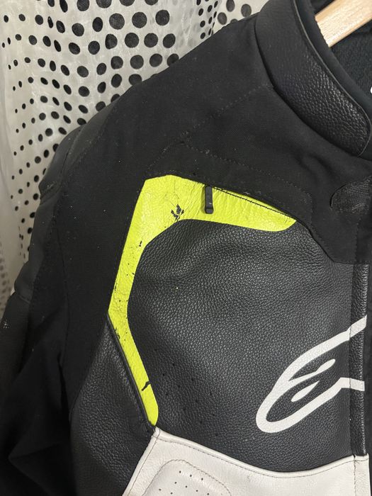 Geaca Moto Piele cu cocoasa Alpinestars GP PRO - M (50) Yellow Fluo