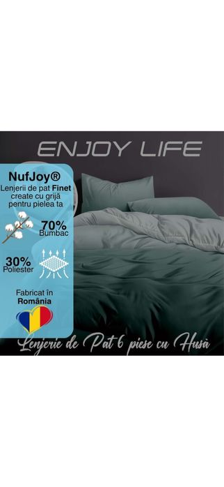 Lenjerie pat dublu Bumbac Finet 6 piese