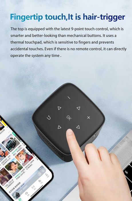 Мини проектор C900 1080P 4K, WiFi и BT5, Android 9 Smart DLP...