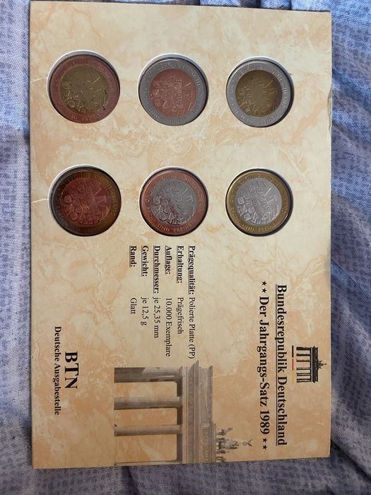 монети Германия 1989 падането на берлинската стена