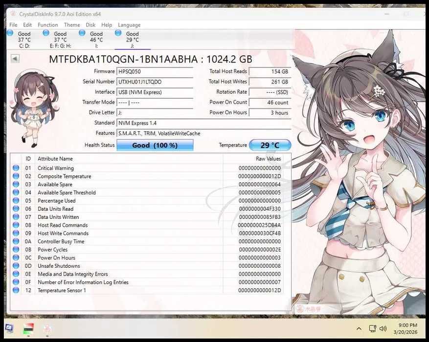 1TB SSD 7000 MB/s M.2 NVMe, Micron 2500, PCIe 4.0 X4 NOU Bulk
