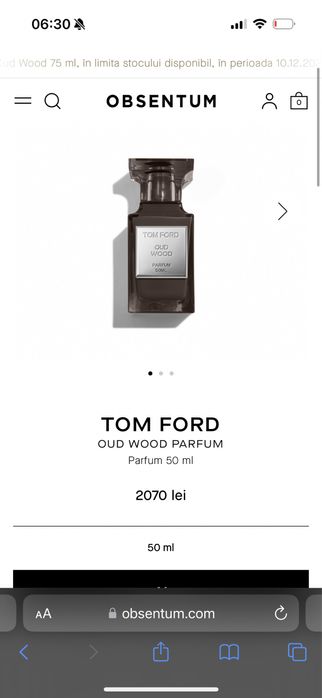 Tom Ford Oud Wood 50ml PARFUM, original, nou (a nu se confunda cu EDP)