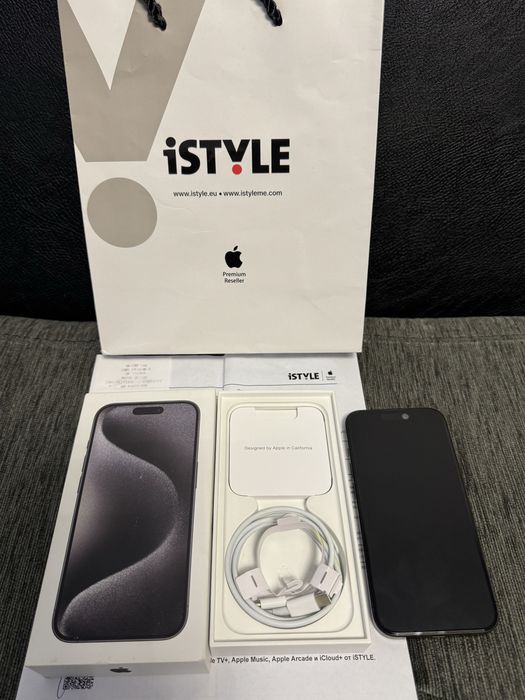 ***КАТО НОВ 128GB iPhone 15 Pro 5G iStyle Гаранция до 2027 Black