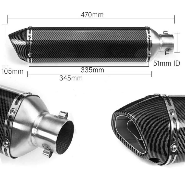 Toba evacuare moto sport ATV carbon finala lunga  esapament