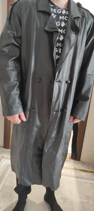 Продам кожаный мужской тренч весна/осень