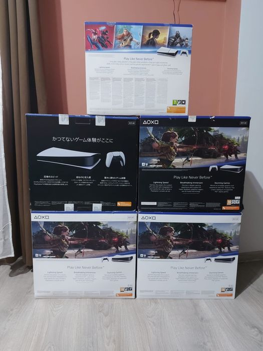 Cutii complete pentru PlayStation 5 Disc, Digital și Slim Disc.