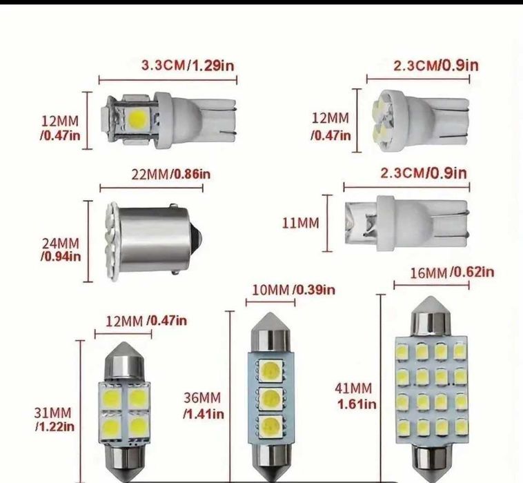 42 бр интериорни LED крушки подходящи за всеки автомобил