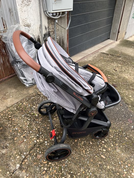 Бебешка количка CANGAROO Комбинирана количка 3в1 ELLADA СИВ
