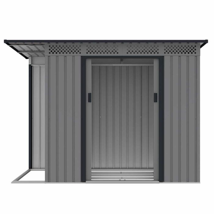 Casuta magazie de gradina 257x142x184 cm, usi culisante, baza metalica