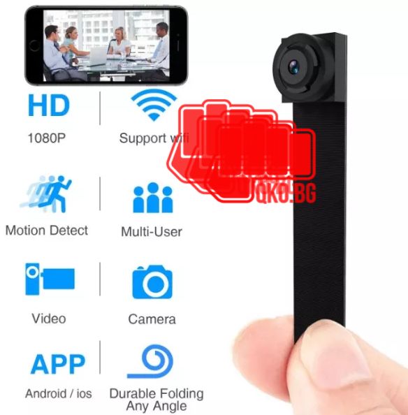 WiFi шпионска, мини скрита камера с вграден сензор за движение