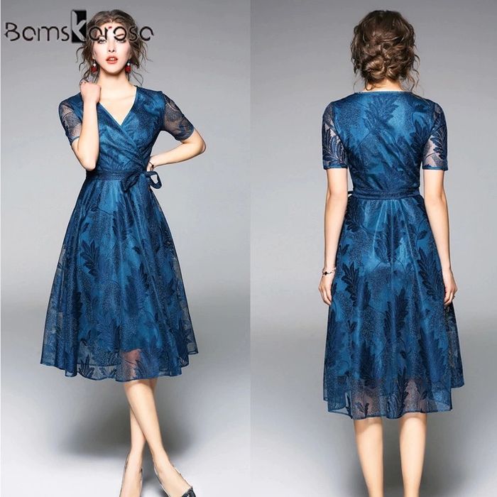 Вечернее бирюзовое платье