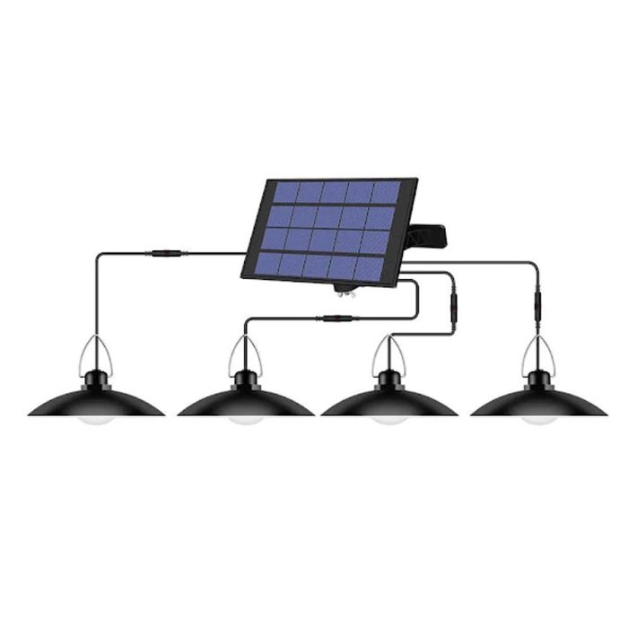 Соларна лампа за къмпинг с 4 LED крушки с дистанционно 50W