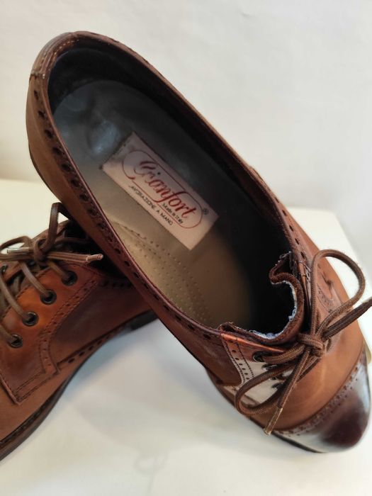 Pantofi derby 43 premium VIBRAM piele naturala moale suede