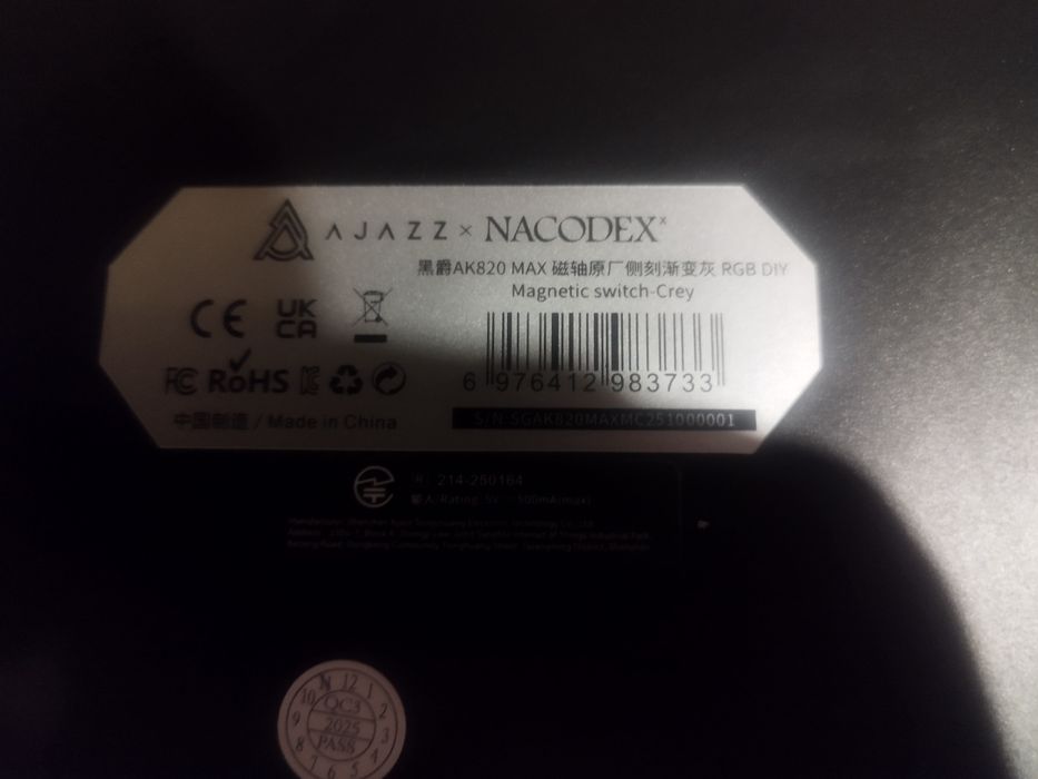 Клавиатура Ajazz ak820 max серый градиент Магнитка