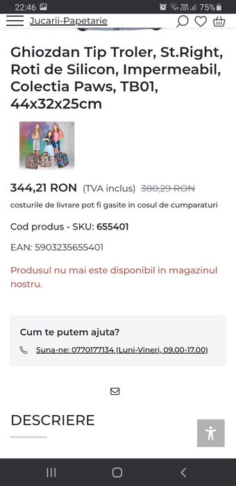 Vand , ghiozdan tip Troler